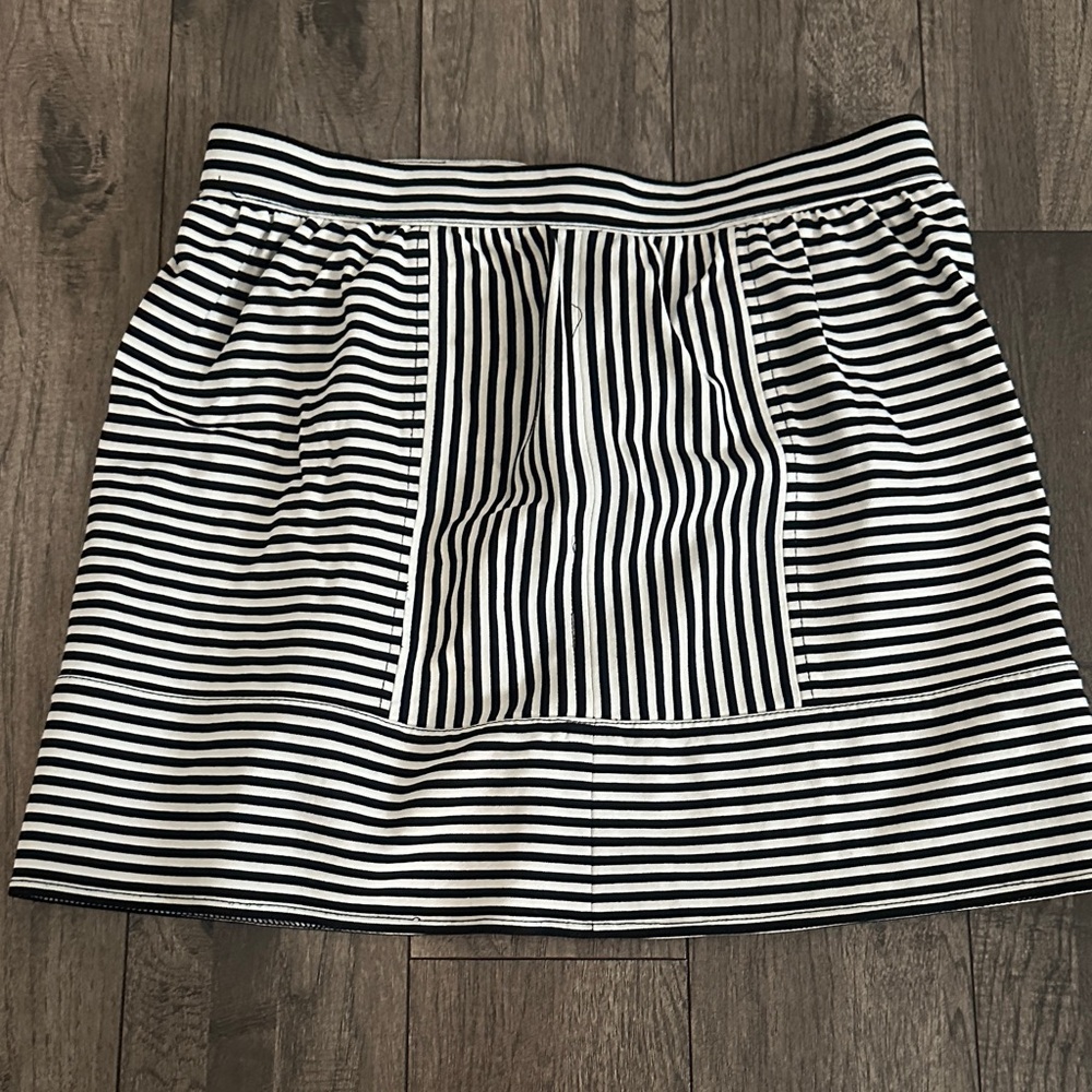 Madewell Black and White Striped Mini Skirt